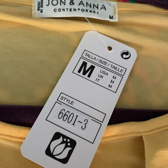 Yellow blouse with gold metal embellishment - M - Picture 3 of 4